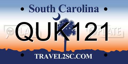 QUK121 South Carolina License Plate