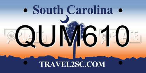 QUM610 South Carolina License Plate