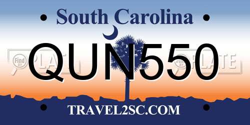 QUN550 South Carolina License Plate