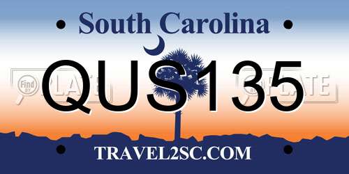 QUS135 South Carolina License Plate