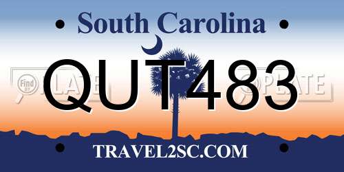 QUT483 South Carolina License Plate