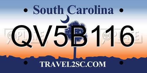 QV5B116 South Carolina License Plate