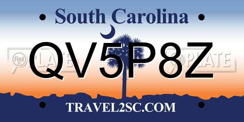 QV5P8Z South Carolina License Plate