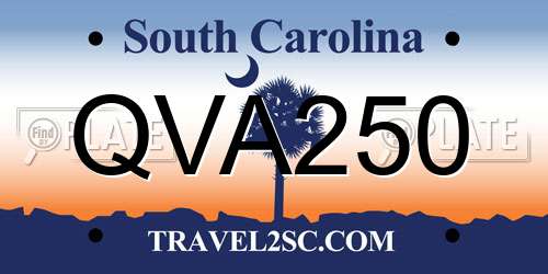QVA250 South Carolina License Plate