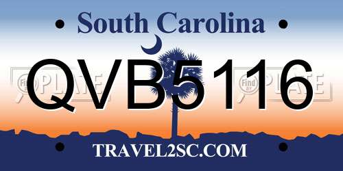 QVB5116 South Carolina License Plate