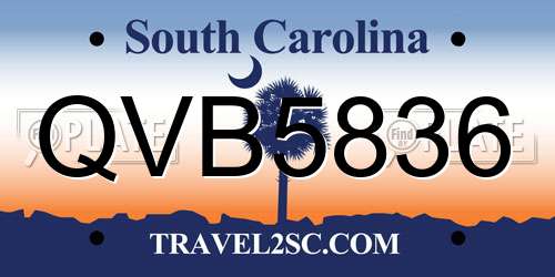 QVB5836 South Carolina License Plate