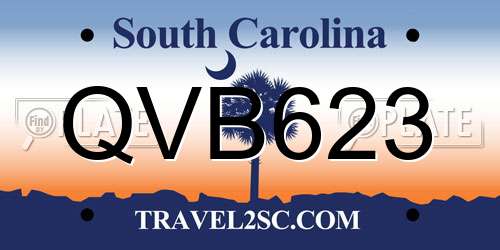 QVB623 South Carolina License Plate