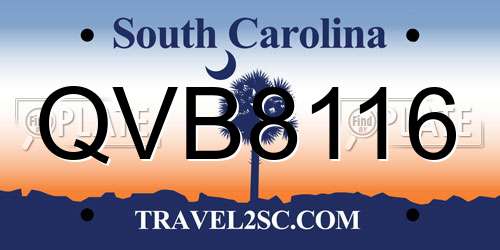 QVB8116 South Carolina License Plate