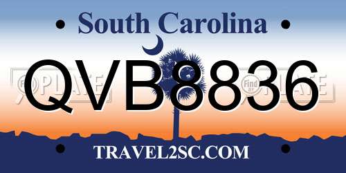 QVB8836 South Carolina License Plate