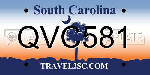QVC581 South Carolina License Plate
