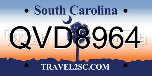QVD8964 South Carolina License Plate