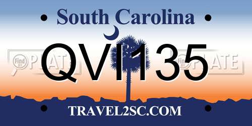 QVI135 South Carolina License Plate