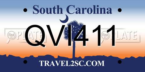 QVI411 South Carolina License Plate