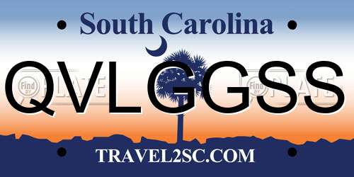 QVLGGSS South Carolina License Plate
