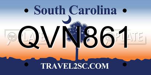QVN861 South Carolina License Plate
