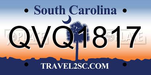 QVQ1817 South Carolina License Plate
