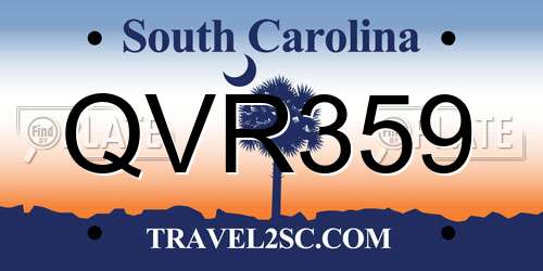 QVR359 South Carolina License Plate