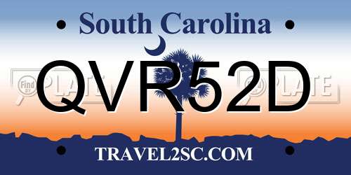 QVR52D South Carolina License Plate