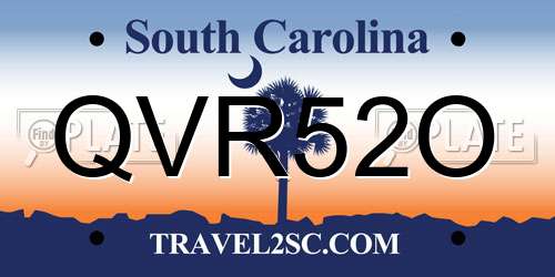 QVR52O South Carolina License Plate