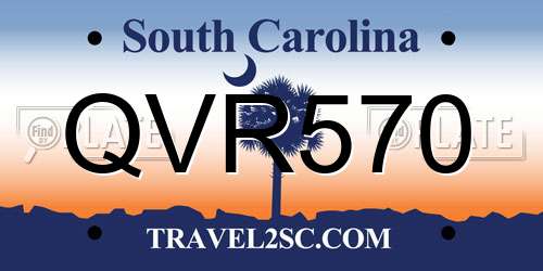 QVR570 South Carolina License Plate