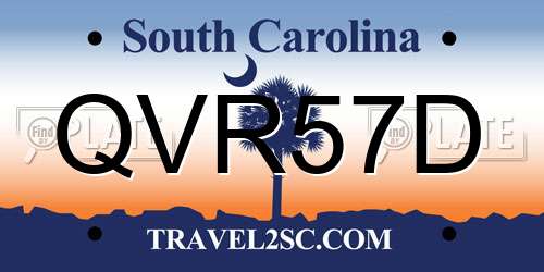 QVR57D South Carolina License Plate