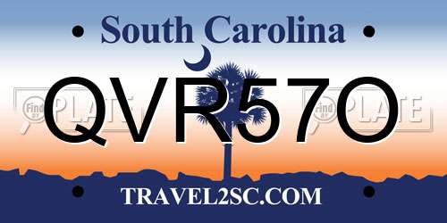QVR57O South Carolina License Plate