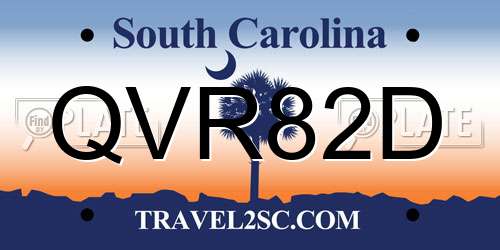 QVR82D South Carolina License Plate