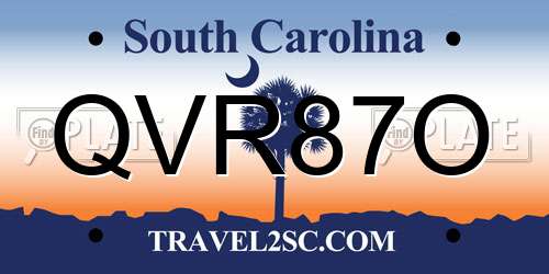 QVR87O South Carolina License Plate