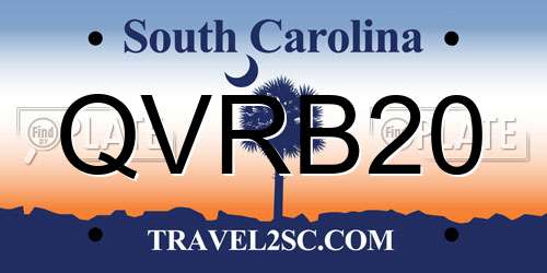 QVRB20 South Carolina License Plate