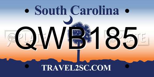 QWB185 South Carolina License Plate