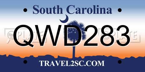 QWD283 South Carolina License Plate