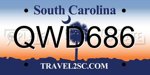 QWD686 South Carolina License Plate