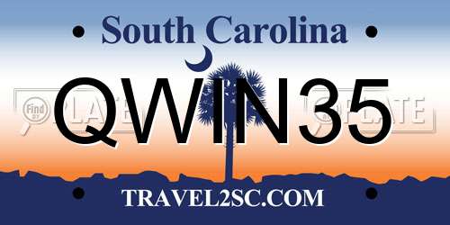 QWIN35 South Carolina License Plate