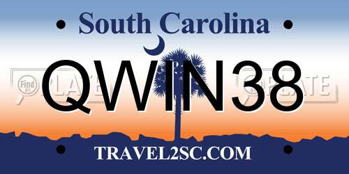 QWIN38 South Carolina License Plate