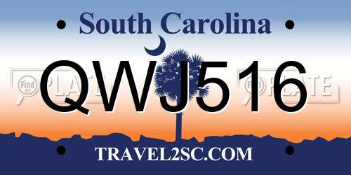 QWJ516 South Carolina License Plate