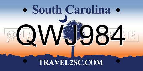 QWJ984 South Carolina License Plate