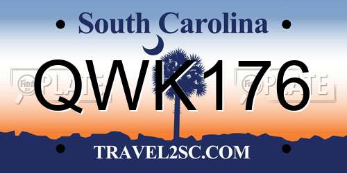 QWK176 South Carolina License Plate
