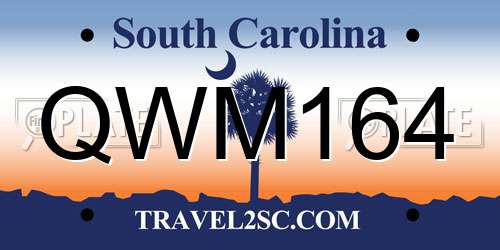 QWM164 South Carolina License Plate