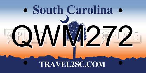 QWM272 South Carolina License Plate