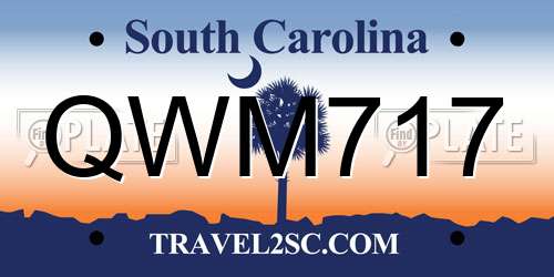 QWM717 South Carolina License Plate