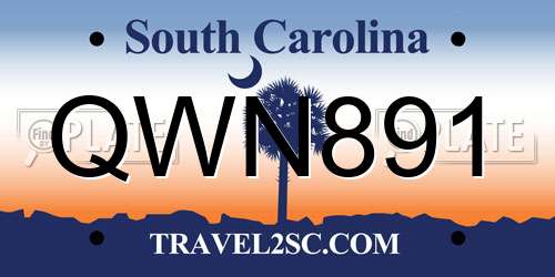 QWN891 South Carolina License Plate
