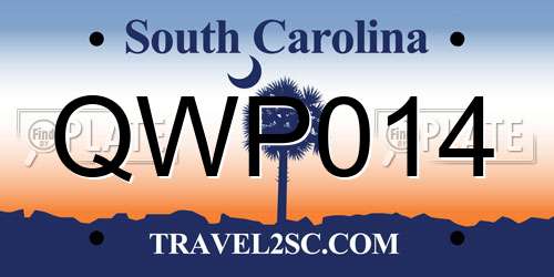 QWP014 South Carolina License Plate