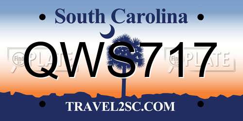 QWS717 South Carolina License Plate