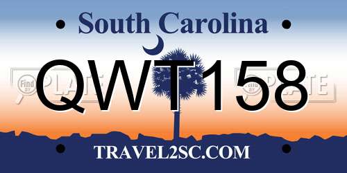 QWT158 South Carolina License Plate
