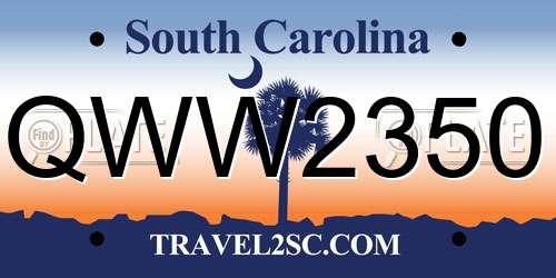 QWW2350 South Carolina License Plate