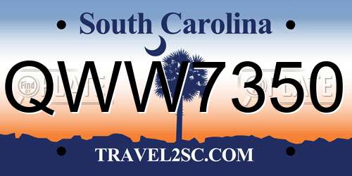 QWW7350 South Carolina License Plate