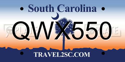 QWX550 South Carolina License Plate