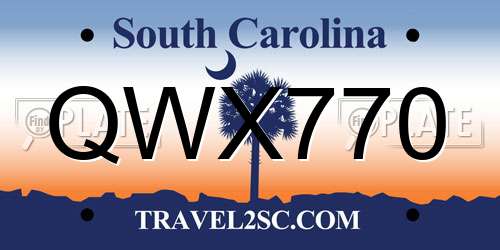 QWX770 South Carolina License Plate