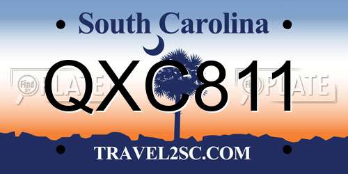 QXC811 South Carolina License Plate