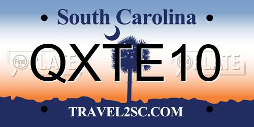 QXTE10 South Carolina License Plate